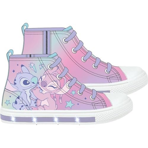 CERDÁ LIFE'S LITTLE MOMENTS Wysokie Loneta Buty Stitch Światła 2-8 Lat Antypoślizgowe, Biały, 30 EU