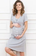 Piżamy damskie - Bawełniana ciążowa koszula damska do karmienia szaro-niebieska Carlina, Kolor szaro-niebieski, Rozmiar S, Italian Fashion - Primodo.com - miniaturka - grafika 1