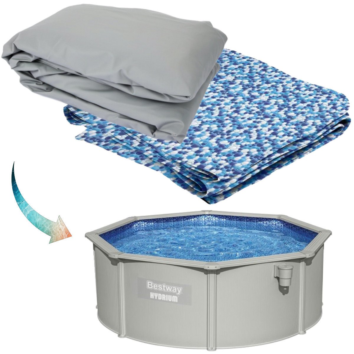 Bestway niecka basenowa basenu hydrium 300x120cm poszycie wykładzina  56566
