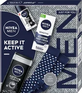 Kremy do twarzy - NIVEA_SET Keep It Active żel pod prysznic 250ml + antyperspirant roll-on 50ml + łagodzący krem nawilżający do twarzy 75ml + skarpetki - miniaturka - grafika 1