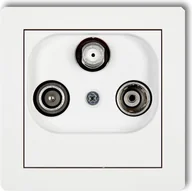 Gniazdka elektryczne - Karlik Gniazdo antenowe Deco RTV-SAT końcowe 1,5dB biały mat 25DGS - miniaturka - grafika 1