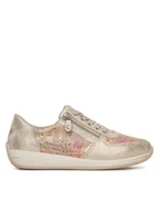 Półbuty damskie - Rieker Sneakersy N1112-91 Beżowy - miniaturka - grafika 1