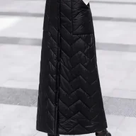 Spódnice - TEMU Elegancka Spódnica Midi z Czarną Podszewką - Wysoki Stan, Ciepła na Zimę, Jednokolorowa, Idealna na Stylowe i Casualowe Stylizacje - miniaturka - grafika 1