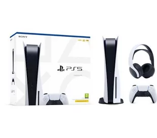 Sony PlayStation 5 z napędem + słuchawki PULSE 3D (biały) - Konsole Playstation - miniaturka - grafika 1
