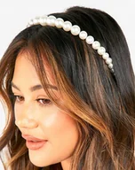 Ozdoby do włosów - OPASKA DO WŁOSÓW Z PERŁAMI PERŁY PERŁOWA ŚLUBNA ŚLUB STUDNIÓWKA ELEGANCKA - miniaturka - grafika 1