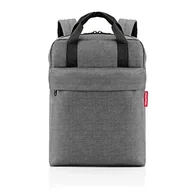 Plecaki - Reisenthel allday Backpack M Twist Silver – uniwersalny plecak na co dzień, w podróży, na zakupy lub do pracy – wodoodporny, bagaż podręczny, Silver, m - miniaturka - grafika 1