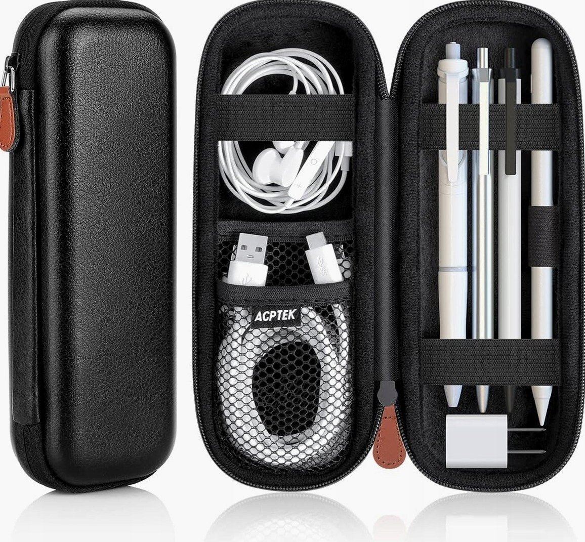 AGPTEK Etui Apple Ołówek Twarde Etui Trwałe Etui Premium Skóra PU Torba ochronna kompatybilna z Apple iPad Pro/iPad (zintegrowana kieszeń na uchwyci..