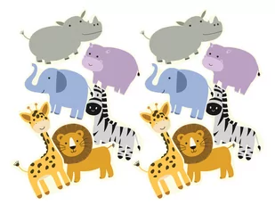 Dekoracja papierowa dwustronna Safari zwierzątka kształty, 12 szt. - Pasmanteria - miniaturka - grafika 1
