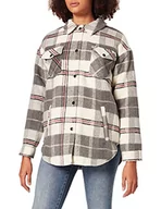 Kurtki damskie - Noisy May Damska kurtka Nmlulu L/S Noos, Sugar Swizzle/Czeki: nomad Navy Blazer Mgm Rabarbar, L - miniaturka - grafika 1