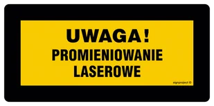 KB002 UWAGA! ŚWIATŁO LASEROWE, FN - FOLIA SAMOPRZYLEPNA; (200X100MM) - Systemy ekspozycyjne i znaki informacyjne - miniaturka - grafika 1