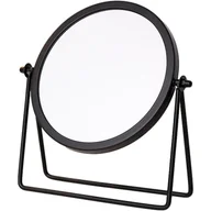 Lusterka do makijażu - Lustro do makijażu, lustro stojące, lustro stołowe, okrągłe, obrotowe 360°, konstrukcja ramy (czarne) - miniaturka - grafika 1