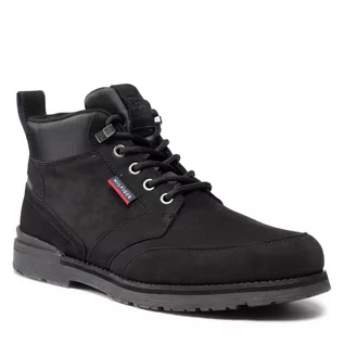 Botki damskie - Tommy Hilfiger Trapery Outdoor Corporate Mix Boot FM0FM03776 Black BDS - grafika 1