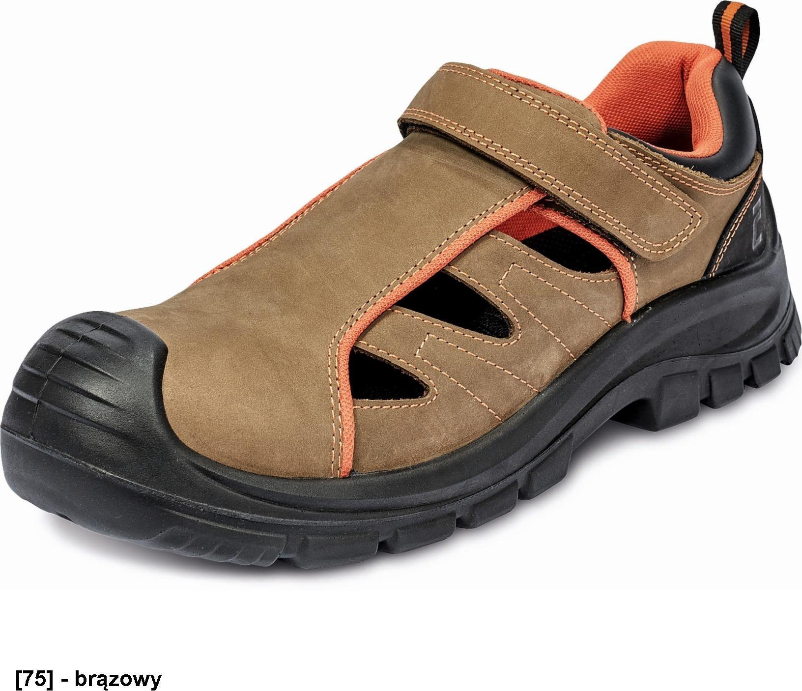 CERVA DERRIL MR S1P SRC - sandały z niemetalowym podnoskiem i kevlarową, odporną na przebicie wkładką, - brązowy 45