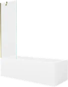 Wanny - Mexen Cubik wanna prostokątna 160 x 70 cm z obudową i parawanem 1-skrzydłowym 60 cm, transparent, złoty - 550316070X9506000050 - miniaturka - grafika 1