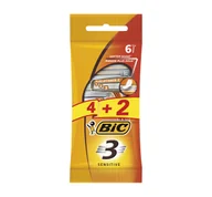 Maszynki do golenia i wkłady - BIC 3 SENSITIVE JEDNORAZOWE MASZYNKI DO GOLENIA DLA MĘŻCZYZN 6 SZTUK - miniaturka - grafika 1