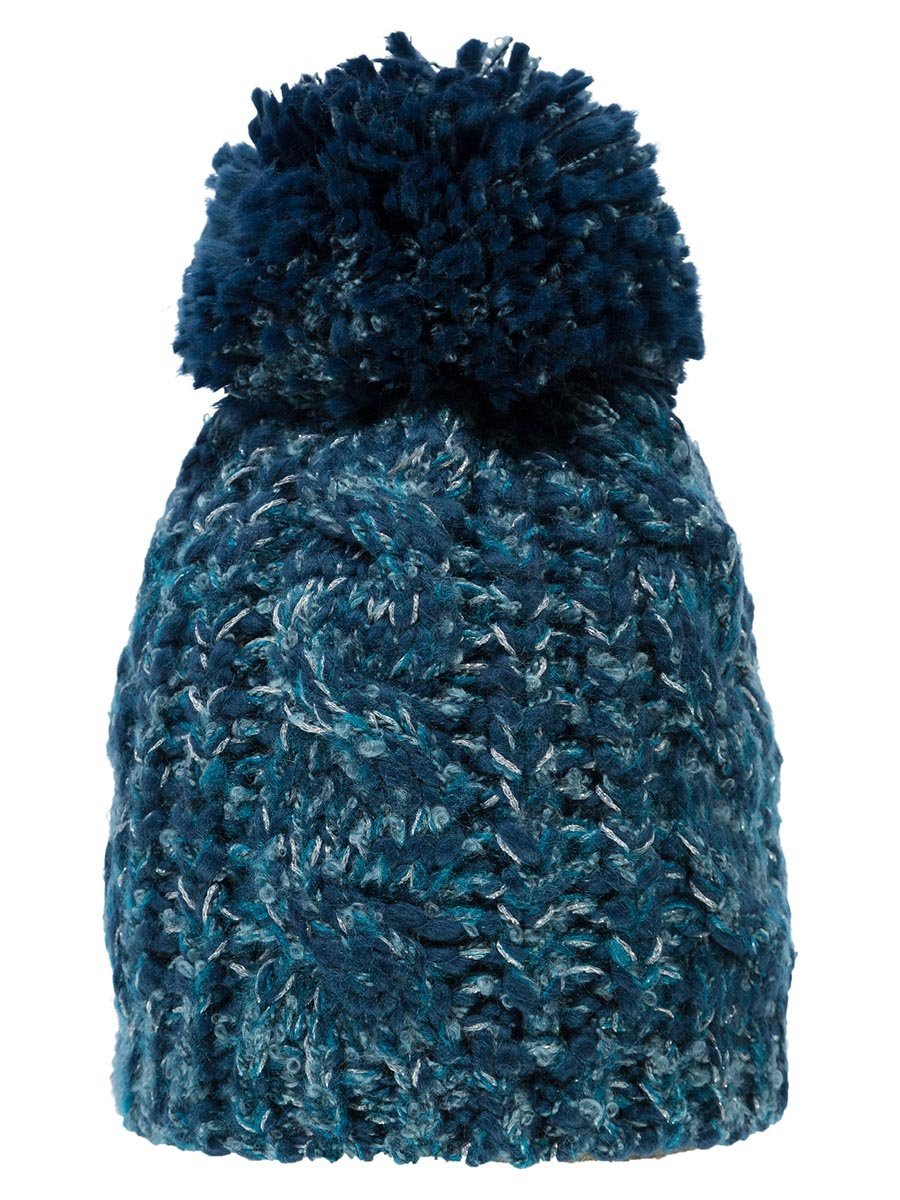Damska czapka zimowa z pomponem niebieska Passigatti