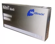 Rękawiczki jednorazowe - Meditrade, Rękawice Nitrylowe, Czarne, Rozmiar M, 100 Szt. - miniaturka - grafika 1