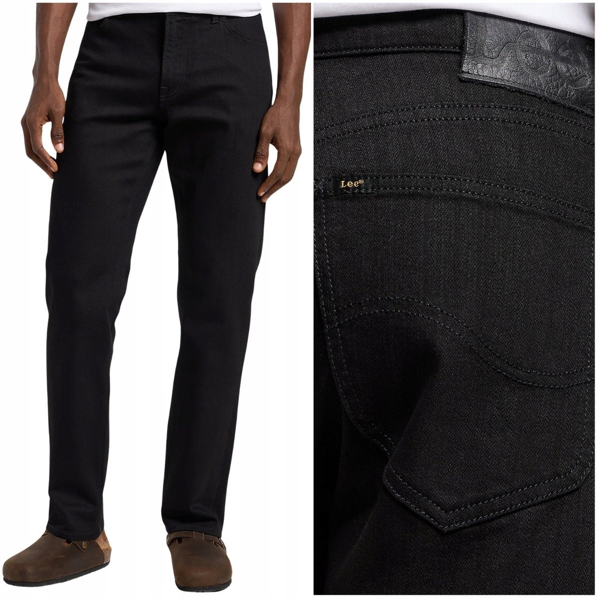 Lee West regular straight Black czarne proste spodnie jeansowe W32 L34