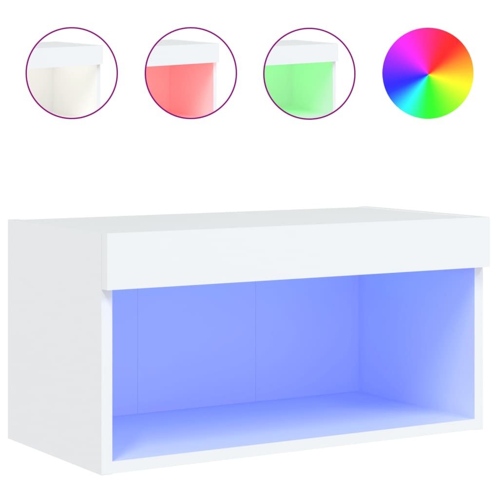 vidaXL Szafka pod telewizor z oświetleniem LED biała 60x30x30 cm