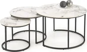 Ławy i stoliki kawowe - Halmar Zestaw 3 ław GILDA biały marmur/czarny HALMAR - miniaturka - grafika 1