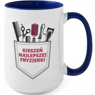 Kubek Z Nadrukiem PREZENT DLA NAJLEPSZEJ FRYZJERKI Biało Granatowy - Kubki - miniaturka - grafika 1