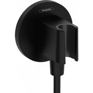 HANSGROHE 26888670 FixFit S przyłącze węża z uchwytem prysznicowym, czarny matowy - Akcesoria do armatury i ceramiki - miniaturka - grafika 1