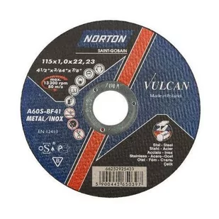 NORTON VULCAN Tarcza do cięcia stali T41 śr. 115 mm VULCAN - Tarcze do pił - miniaturka - grafika 1