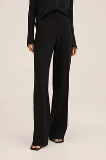 Spodnie damskie - Mango spodnie Palachin damskie kolor czarny szerokie high waist - grafika 1
