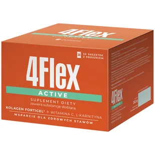 4Flex Active, smak truskawkowy, 30 saszetek - Stawy, mięśnie, kości - miniaturka - grafika 1