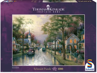 Schmidt Puzzle 1000 el PQ THOMAS KINKADE Poranek w rodzinnym mieście - Puzzle - miniaturka - grafika 1