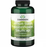 Suplementy diety - Lemon Balm, Passionflower & Skullcap complex (180 kaps.) - miniaturka - grafika 1