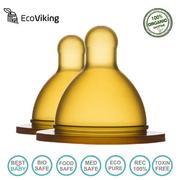 Smoczki do butelek - Hevea Eco Viking Eco Viking Antykolkowy Smoczek Stage 1 Wide dla Noworodków 2 PACK - miniaturka - grafika 1