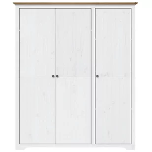 Szafa BODO, biało-brązowa, 151,5x52x176,5 cm, drewno sosnowe Lumarko! - Meble do przedpokoju - miniaturka - grafika 1