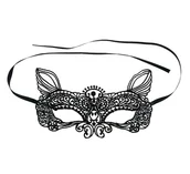 Dodatki do strojów karnawałowych - Go Maska karnawałowa ażurowa Kot 1 szt MAAKO-CH - miniaturka - grafika 1