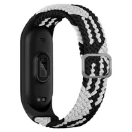 Akcesoria do smartwatchy - Pasek Opaska z klamrą do Xiaomi Mi Band 3/4/5/6 "Czarno-biały" - miniaturka - grafika 1