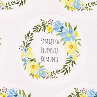 Duża naklejka wianek komunijny (4 szt.) - Pamiątka Pierwszej Komunii Świętej - miniaturka - grafika 1