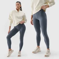 Legginsy - Legginsy Damskie 4F Sportowe Spodnie Dzianina Grafitowe 4FWSS25TTIGF203 XXL - miniaturka - grafika 1