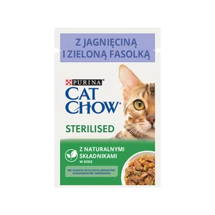 Purina Cat Chow CAT CHOW Sterilised Karma z jagnięciną i zieloną fasolką w sosie 85g 40615-uniw - Mokra karma dla kotów - miniaturka - grafika 1