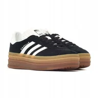 Trampki damskie - Buty damskie trampki adidas Gazelle Bold IE0876 zamszowe czarne 37 1/3 - miniaturka - grafika 1