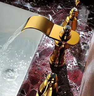 Bateria umywalkowa retro BELLONE złota - złoty - Baterie umywalkowe - miniaturka - grafika 1