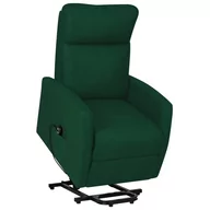 Fotele - vidaXL Podnoszony fotel rozkładany, ciemnozielony, obity tkaniną Podnoszony fotel rozkładany, ciemnozielony, obity tkaniną - miniaturka - grafika 1