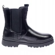 Botki męskie - Pepe Jeans Czarne Sztyblety Męskie na Wsuwane Zapięcie 44 Awe - miniaturka - grafika 1