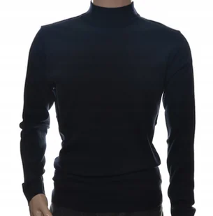 Sweter męski ze stójką z półgolfem półgolf z wełny wełniany 5XL granatowy - Swetry męskie - miniaturka - grafika 1