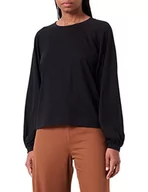 Swetry damskie - Sisley Damski sweter L/S 3MCHL102B T-shirt, czarny 100, XS - miniaturka - grafika 1