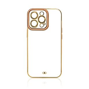Fashion Case etui do iPhone 12 Pro żelowy pokrowiec ze złotą ramką złoty - Etui i futerały do telefonów - miniaturka - grafika 3