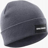 Odzież trekkingowa damska - Czapka klasyczna sportowa z logo Salomon ciepła wełniana - miniaturka - grafika 1