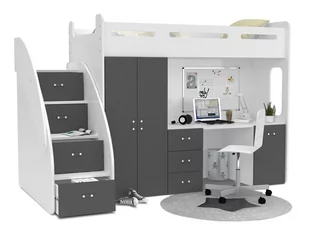 Łóżko piętrowe 200x80 materac + biurko ZUZIA PLUS - Łóżka dla dzieci i młodzieży - miniaturka - grafika 1