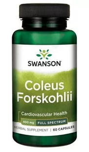SWANSON Coleus Forskohlii (Forskolina)(Pokrzywa Indyjska) 400 mg 60 kapsułek - Serce i układ krążenia - miniaturka - grafika 1