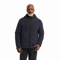 Bluzy męskie - Męska polarowa bluza z kapturem Jack Wolfskin STONE LITE HOODED JKT M dark navy - S - miniaturka - grafika 1