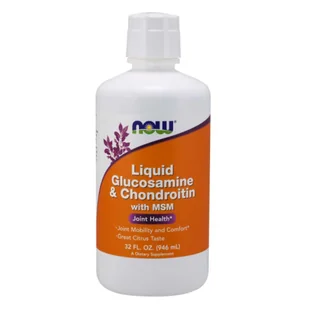 NOW Foods Glukozamina Chondroityna MSM cytryna (946 ml) NOW Foods D698-48489 - Stawy, mięśnie, kości - miniaturka - grafika 1